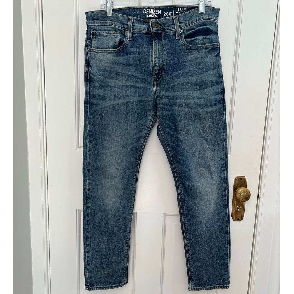Denizen From Levi's Men's 286 Slim Fit Jeans Dark Blue Wash W32 L30 Denim Casual